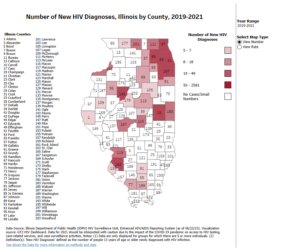 *Map of New HIV Diagnosis (IL)